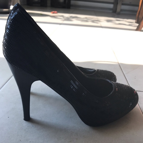 Black sequin high heels - Picture 1 of 4